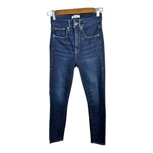 Good American Womens size 0/25 Good Legs Crop Denim Jeans Dark Wash